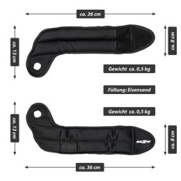 MAXXIVA Zestaw obciążeń 2 x 0,5 kg, czarny