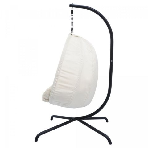 MIADOMODO fotel bujany wiszący beżowy, nośność 160 kg