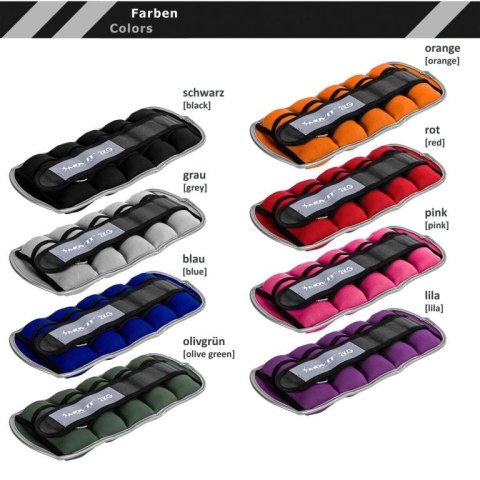 MOVIT Neoprenowe mankiety do ćwiczeń, 2x2 kg, czerwone