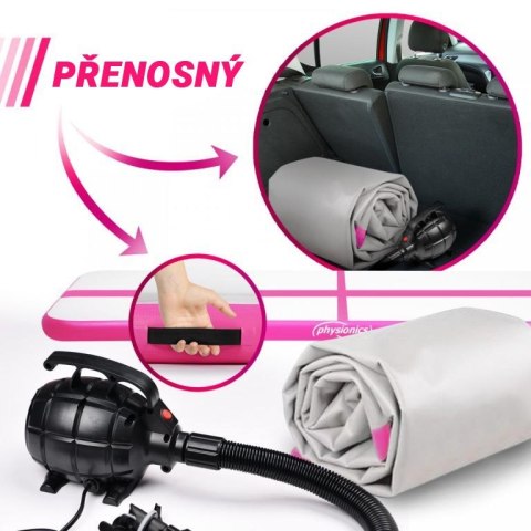 PHYSIONICS Mata dmuchana 700 x 100 x 10 cm, różowa