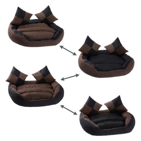 Petstuff Legowisko dla psa , czarno-brązowe,110 x 80 x 23 cm