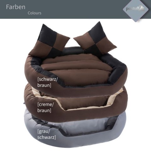 Petstuff Legowisko dla psa , czarno-brązowe,110 x 80 x 23 cm