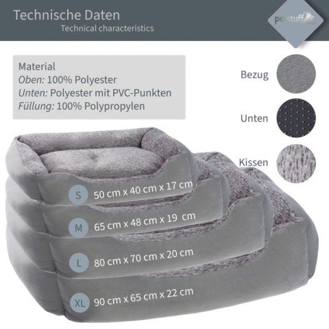 Petstuff Legowisko dla psa, rozmiar S, 50 x 40 x 17 cm, szar