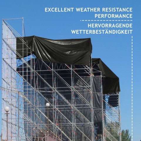 Plandeka JAGO 650 g/m², aluminiowe oczka, czarna, 3x6 m