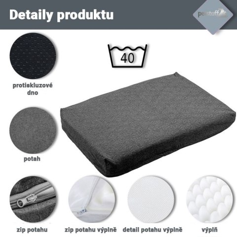 Poduszka dla psa rozmiar L, jasnoszara, 120 x 75 x 10 cm