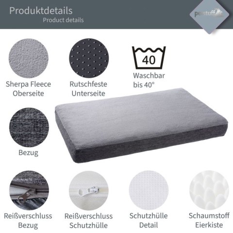 Poduszka dla psa rozmiar S, 79 x 60 x 10 cm, niebieska