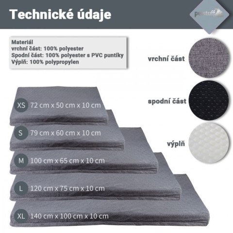 Poduszka dla psa w rozmiarze XL, ciemnoszara, 140 x 100 x 10