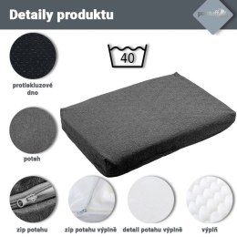 Poduszka dla psa w rozmiarze XL, jasnoszara, 140 x 100 x 10