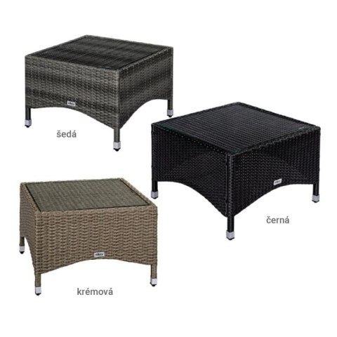 STILISTA Stolik , 58 x 58 cm, polirattan, czarny