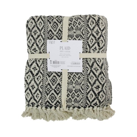 Narzuta na łóżko Etniczna 120x150cm czarno-biała