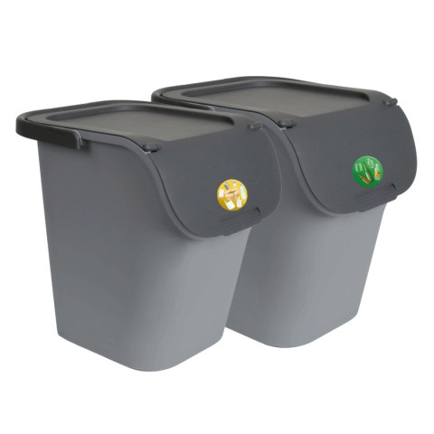 Kosz do segregacji odpadów, 40L z pokrywą i rączką