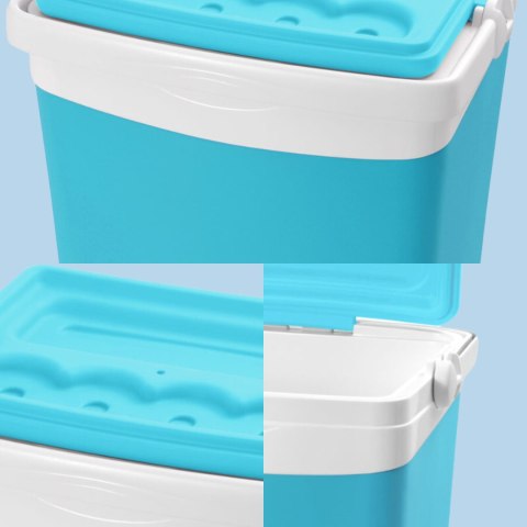 Lodówka turystyczna 25L KAMAI TROPIC na wkłady mrożące, turkusowa z białą rączką