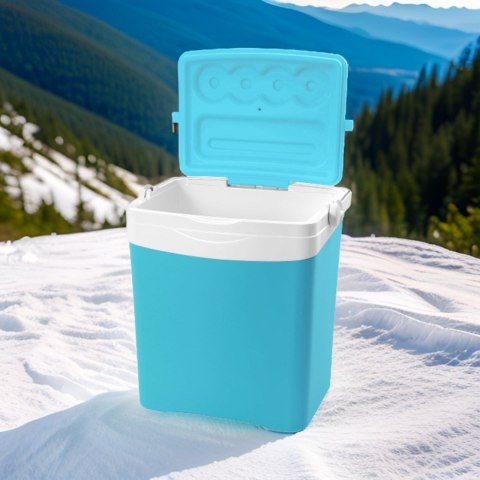 Lodówka turystyczna 25L KAMAI TROPIC na wkłady mrożące, turkusowa z białą rączką