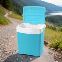 Lodówka turystyczna 25L KAMAI TROPIC na wkłady mrożące, turkusowa z białą rączką