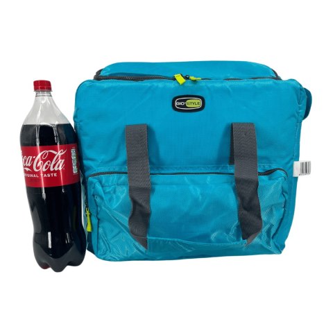 Torba termiczna Kamai Gio Style na ramię, błękitna, z kieszeniami i rączką do noszenia, pojemność 33L