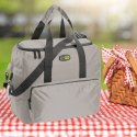 Torba termiczna Kamai Gio Style na ramię, pastelowy szary, z kieszeniami i rączką do noszenia, pojemność 33L