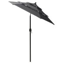 3-poziomowy parasol na aluminiowym słupku, antracytowy, 2 m