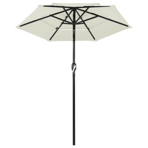 3-poziomowy parasol na aluminiowym słupku, piaskowy, 2 m