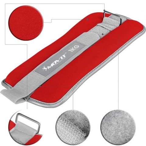 Movit Neoprenowe ciężarki mankiety odblaskowe - 2 x 1 kg