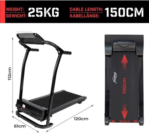 Physionics Bieżnia , składana, bieżnia 100 cm
