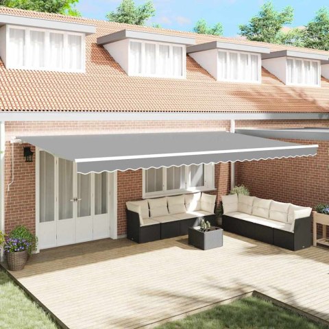 Markiza ręczne Biały 6 x 3 m Metal