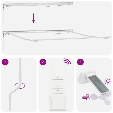 Markiza Biały 5 × 3,5 m Metal