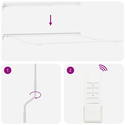 Markiza ręczne Biały 4 × 3,5 m Metal