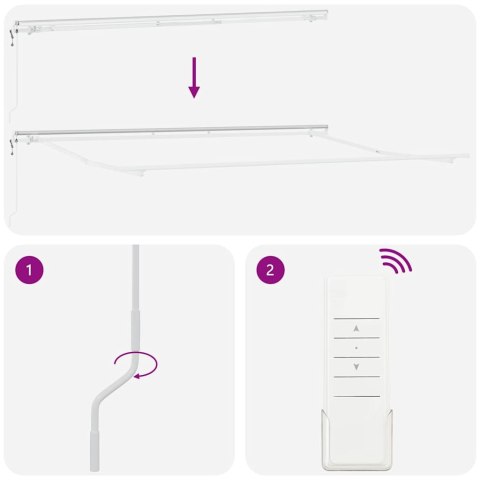 Markiza ręczne Biały 4,5 × 3 m Metal