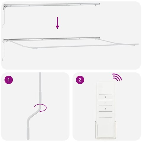 Markiza ręczne Biały 6 × 3,5 m Metal