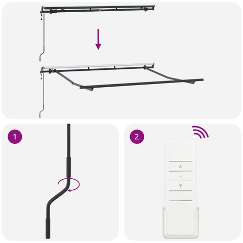 Markiza zwijana Wielokolorowe 350 x 200 cm Poliester, Aluminium