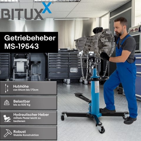 Podnośnik skrzyni biegów / silnika hydrauliczny z platformą, do 500 kg, BITUXX