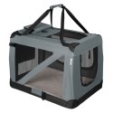 Składany transporter dla psów L z miską i poduszką, szary