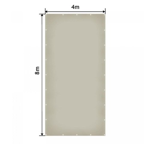 JAGO Plandeka 650 g/m², aluminiowe oczka, szara, 4 x 8 m