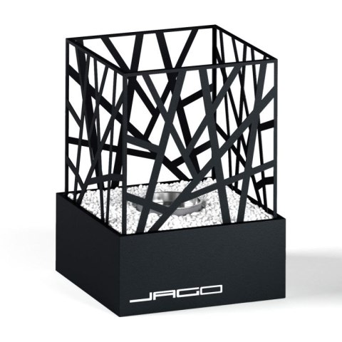 Kominek stołowy ze stali nierdzewnej, szary