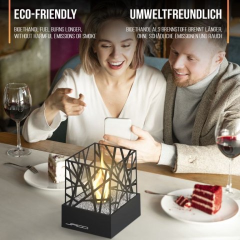 Kominek stołowy ze stali nierdzewnej, szary