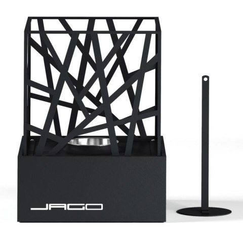 Kominek stołowy ze stali nierdzewnej, szary