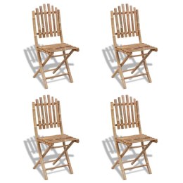 Składane krzesła ogrodowe, 4 szt., bambusowe