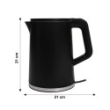 Czajnik elektryczny bezprzewodowy turystyczny 1500 W 1.2 l obrotowy czarny