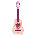 Gitara dla dzieci różowa duża - 30 drewniana 6 strun metalowe i nylonowe ECOTOYS