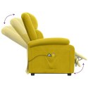 Podnoszony fotel masujący, żółty, aksamitny