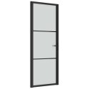 Drzwi wewnętrzne, 76x201,5 cm, czarne, matowe szkło i aluminium