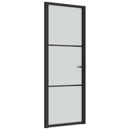 Drzwi wewnętrzne, 76x201,5 cm, czarne, matowe szkło i aluminium
