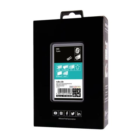Zestaw wierteł RUKO 101026RO Stal szybkotnąca (HSS) Etui 3 Części