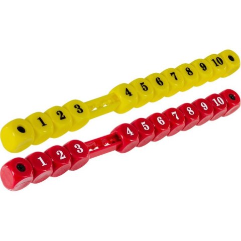 TUNIRO - dwa liczniki manualne kostki do piłkarzyków, czerwony-żółty