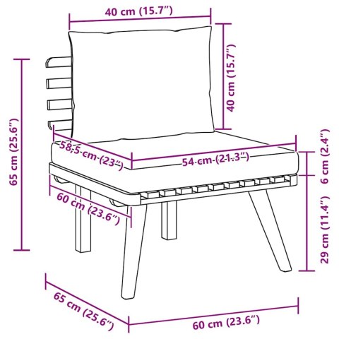 2-cz. zestaw wypoczynkowy do ogrodu, z poduszkami, akacjowy