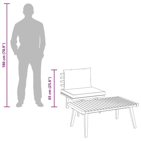 2-cz. zestaw wypoczynkowy do ogrodu, z poduszkami, akacjowy