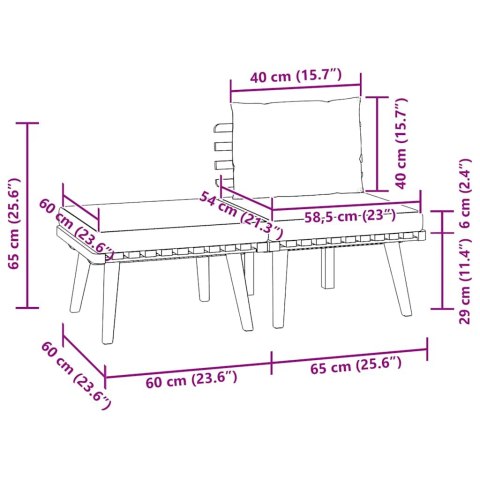 3-cz. zestaw wypoczynkowy do ogrodu, kremowe poduszki, akacja