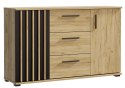 Komoda 140 cm dąb craft z szufladami i uchwytami