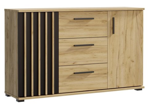 Komoda 140 cm dąb craft z szufladami i uchwytami