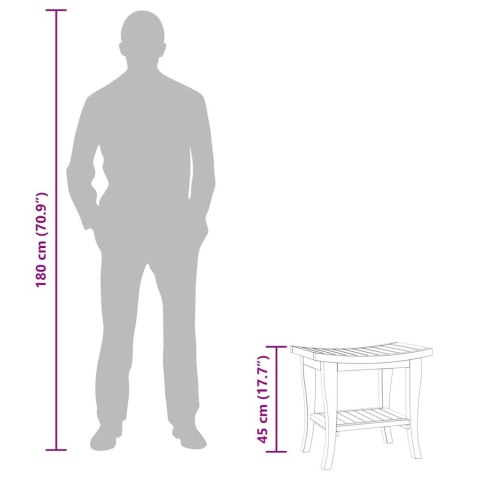 Ławka łazienkowa, 50x35x45 cm, lite drewno tekowe